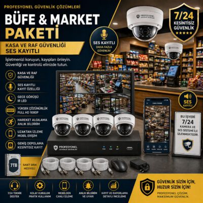 Büfe & Market Paketi (Kasa ve Raf Güvenliği - Ses Kayıtlı)